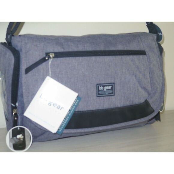 BB GEAR CROSS HATCH DUFFEL MESSENGER LARGE DIAPER BAG, GREY - Picture 5 of 9